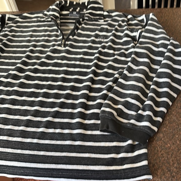 GIVENCHY MEN’S/LADIES BLACK GRAY WHITE VELOUR HALF ZIP SHIRT-VINTAGE - Picture 3 of 9